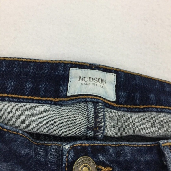 Hudson Bacara Crop Straight Leg Cuffed Jeans Size 26 Blue Denim Cropped - Picture 4 of 10